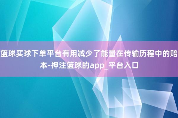 篮球买球下单平台有用减少了能量在传输历程中的赔本-押注篮球的app_平台入口