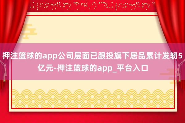 押注篮球的app公司层面已跟投旗下居品累计发轫5亿元-押注篮球的app_平台入口