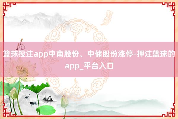 篮球投注app中南股份、中储股份涨停-押注篮球的app_平台入口