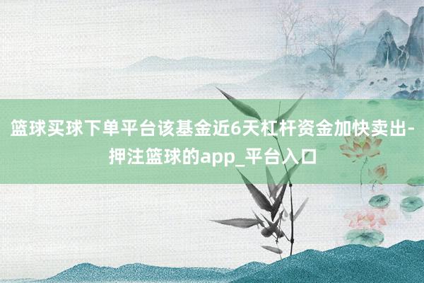 篮球买球下单平台该基金近6天杠杆资金加快卖出-押注篮球的app_平台入口