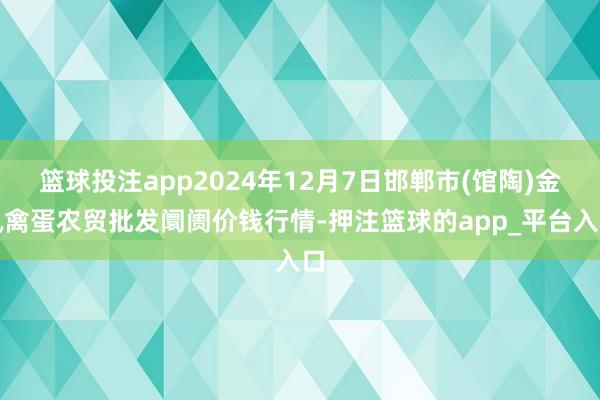 篮球投注app2024年12月7日邯郸市(馆陶)金凤禽蛋农贸批发阛阓价钱行情-押注篮球的app_平台入口