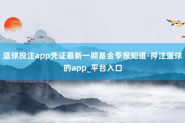 篮球投注app凭证最新一期基金季报知道-押注篮球的app_平台入口