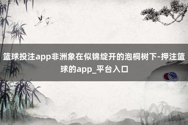 篮球投注app非洲象在似锦绽开的泡桐树下-押注篮球的app_平台入口